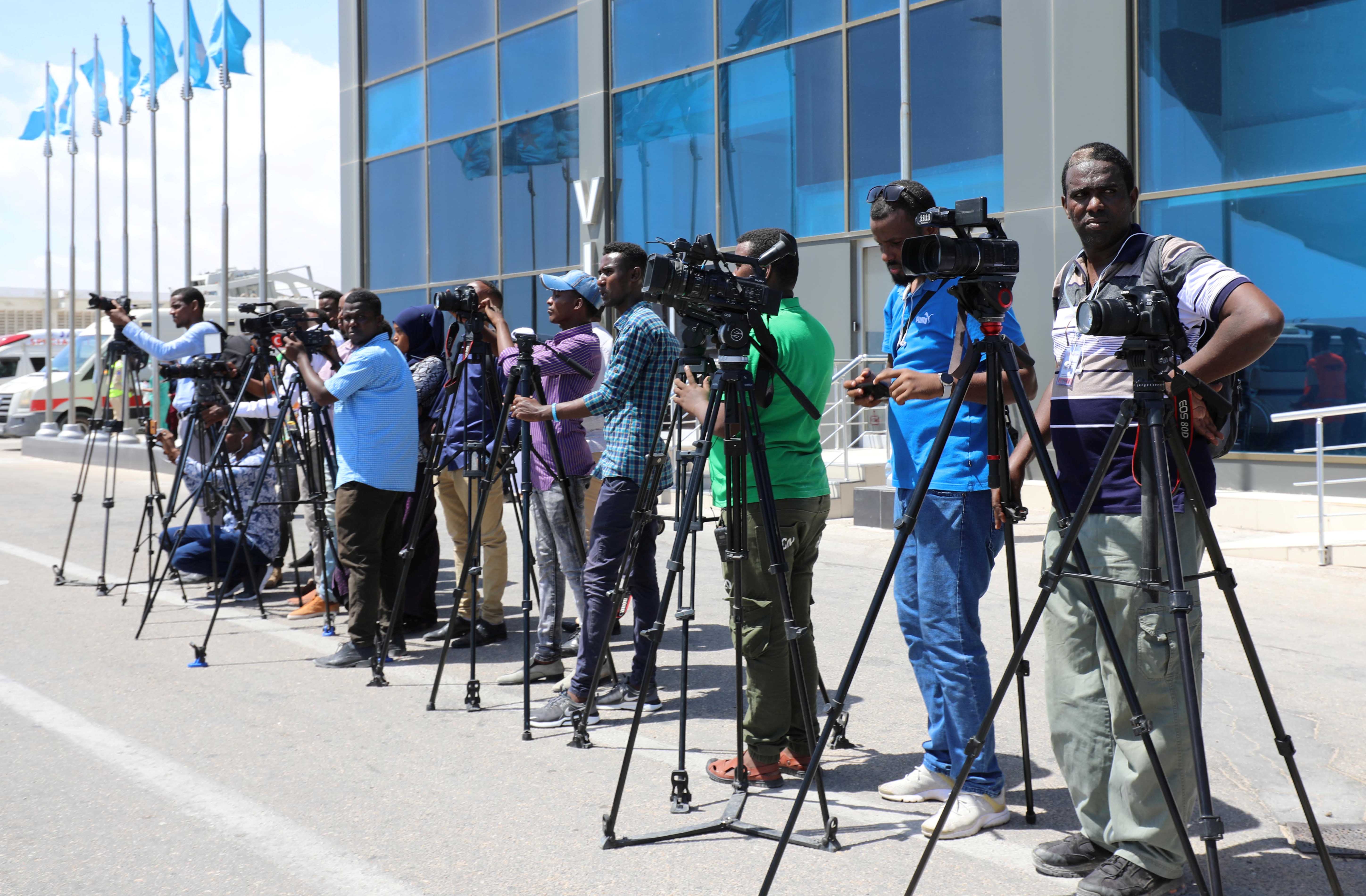 Somali journalists in Mogadishu, Somalia December 29, 2019. 