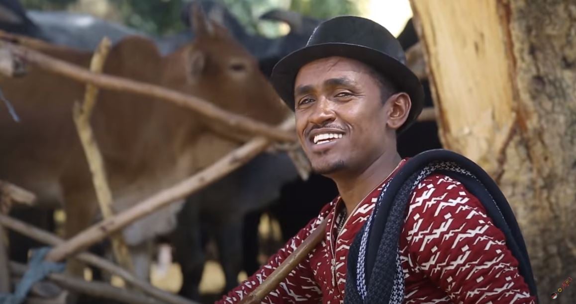 Ethiopian singer Hachalu Hundessa in a still from the music video for his song, "Maalan Jira".
