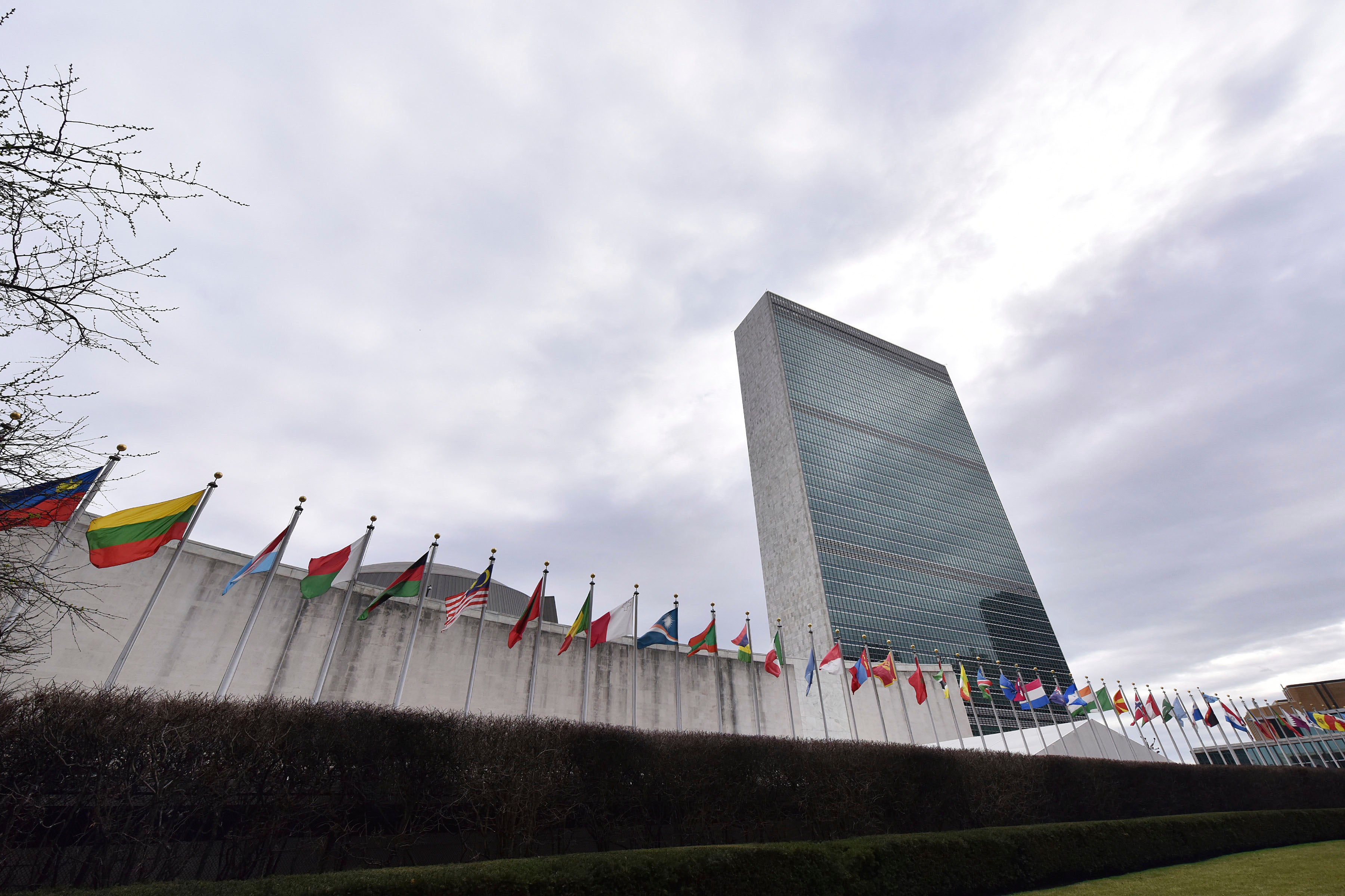 U.N. headquarters Saturday, Sept. 28, 2019. (AP Photo/Jeenah Moon)
