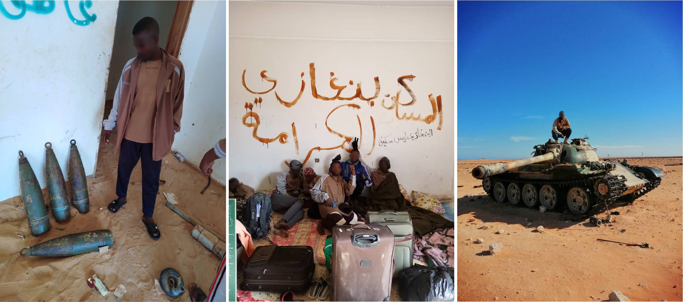 A collage of three images 