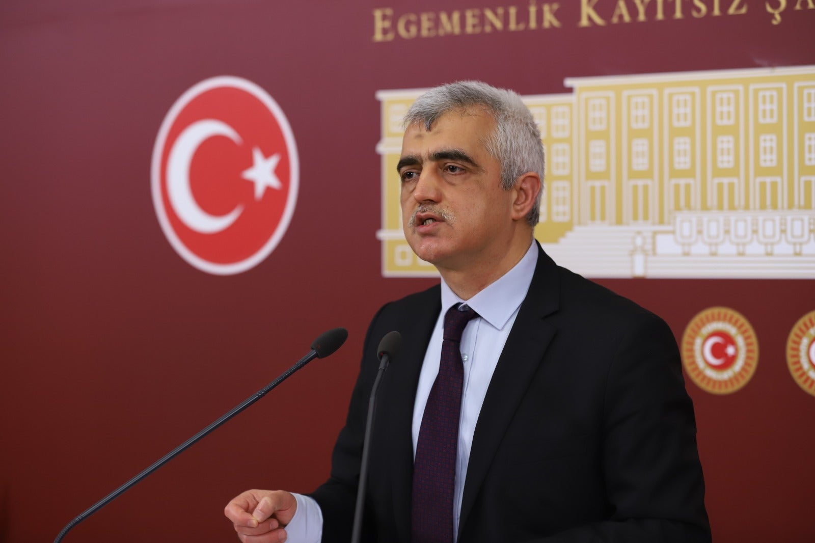 Muhalif Halkların Demokratik Partisi'nden (HDP) milletvekili Ömer Faruk Gergerlioğlu TBMM'de konuşma yapıyor, 2 Mayıs 2019. © 2019 TBMM.