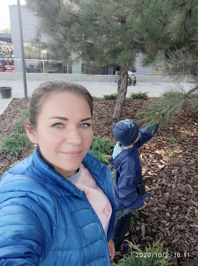 Оксана Паршина с сыном.