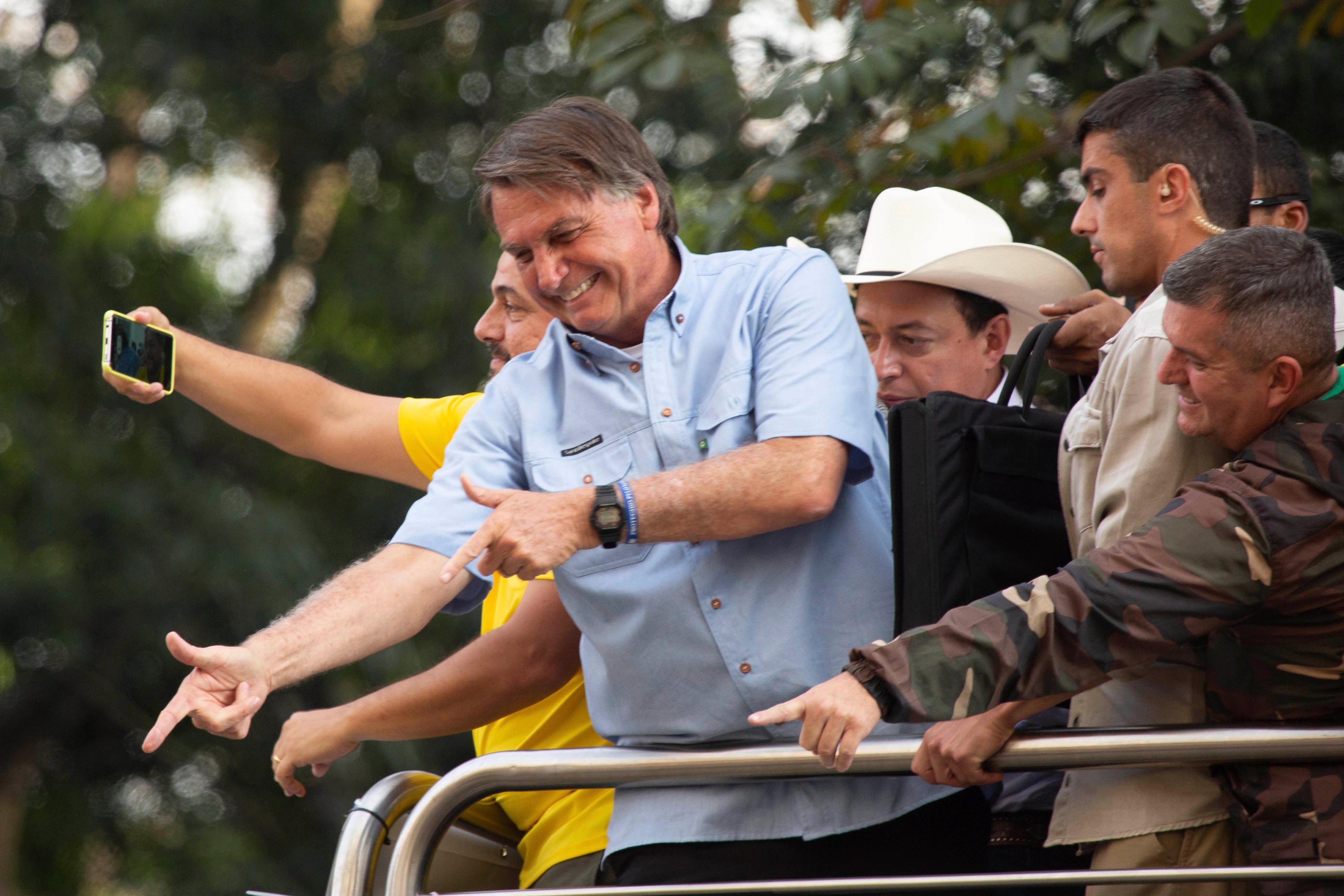 The President of Brazil, Jair Bolsonaro, at a rally on September 07, 2021 in São Paulo, Brazil.