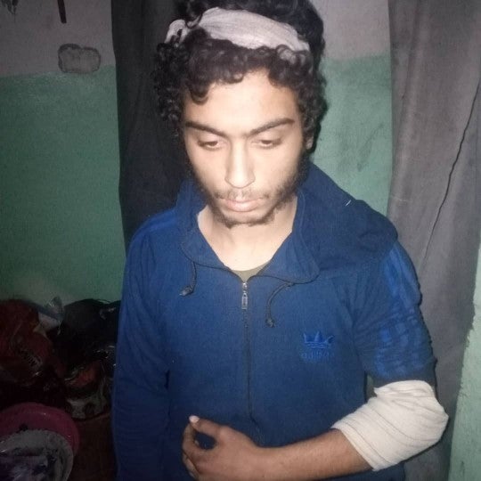 Yusuf Zahab in a photo he sent to Human Rights Watch from a besieged prison in northeast Syria in January 2022.