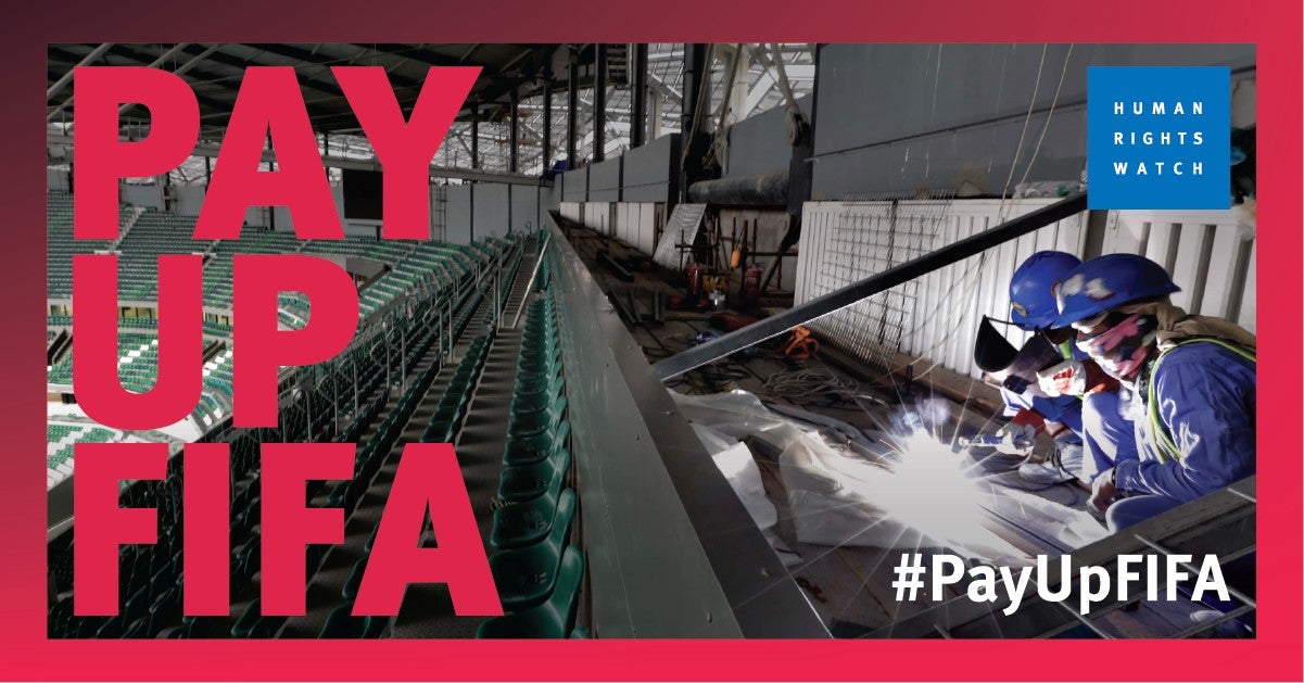 Affiche de la campagne #PayUpFIFA.