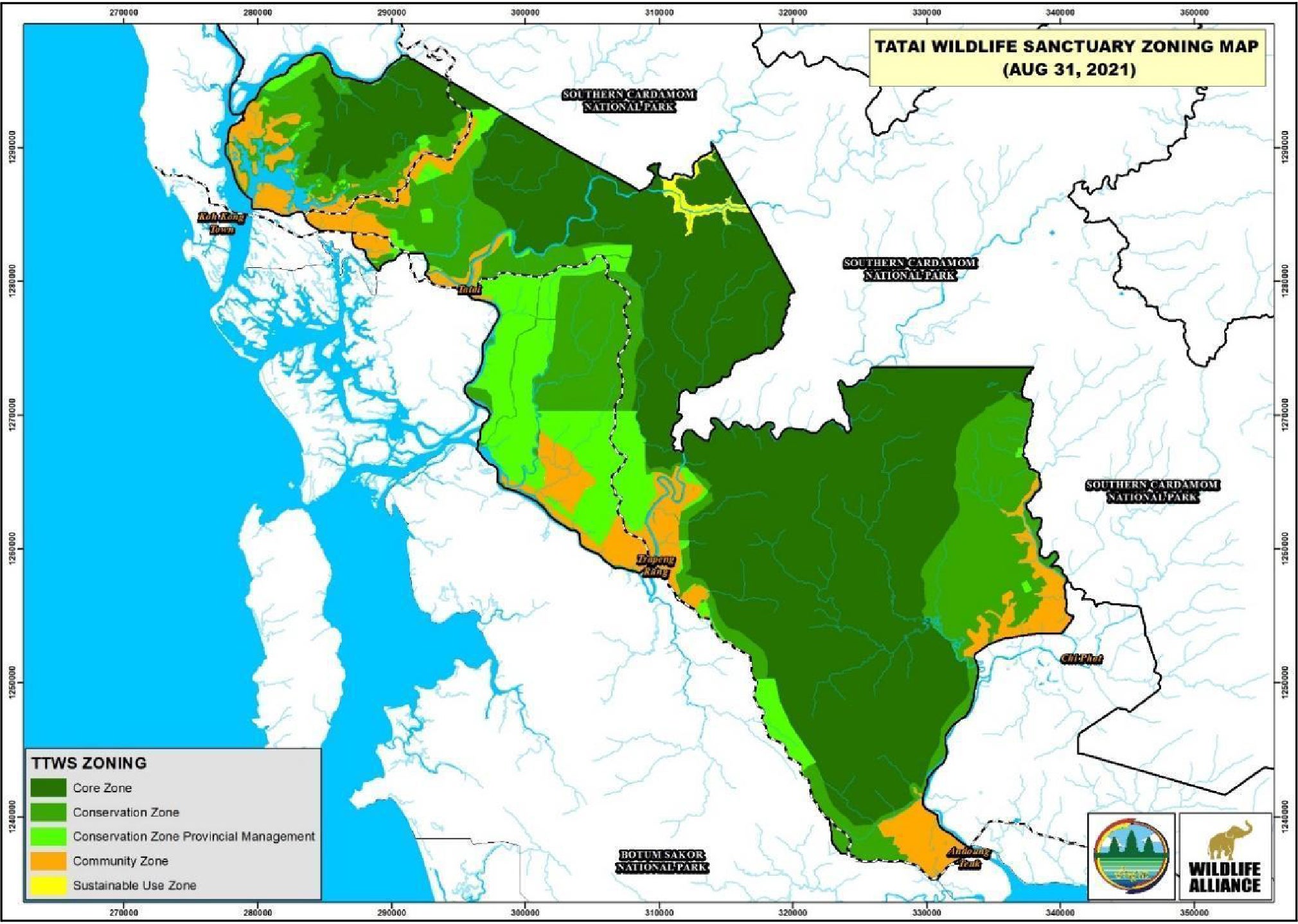 Tatai Wildlife Sanctuary Zoning Map