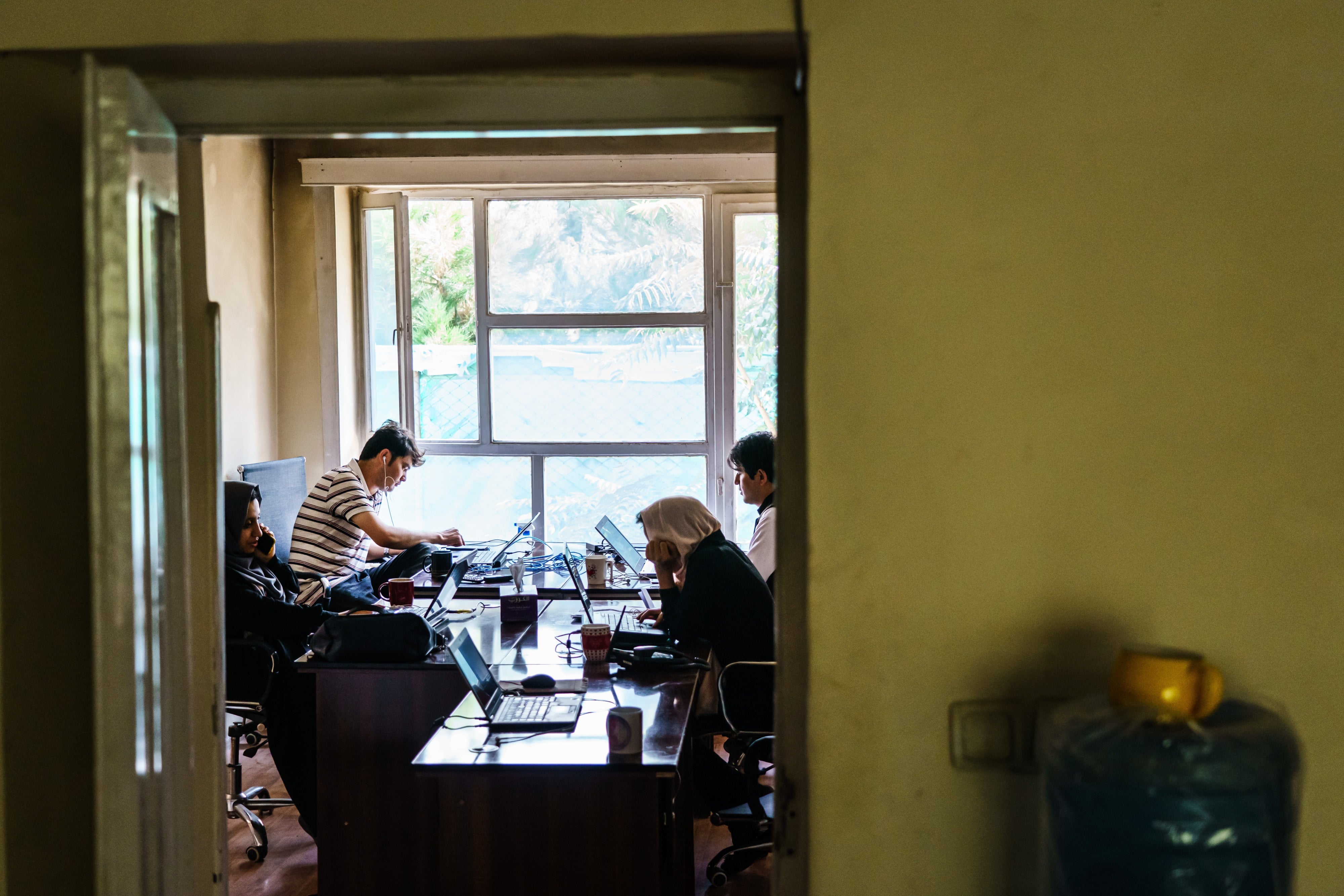 The staff of the newspaper Etilaat Roz, keep on working even after the Taliban took control of the country, in Kabul, Afghanistan, September 19, 2021.