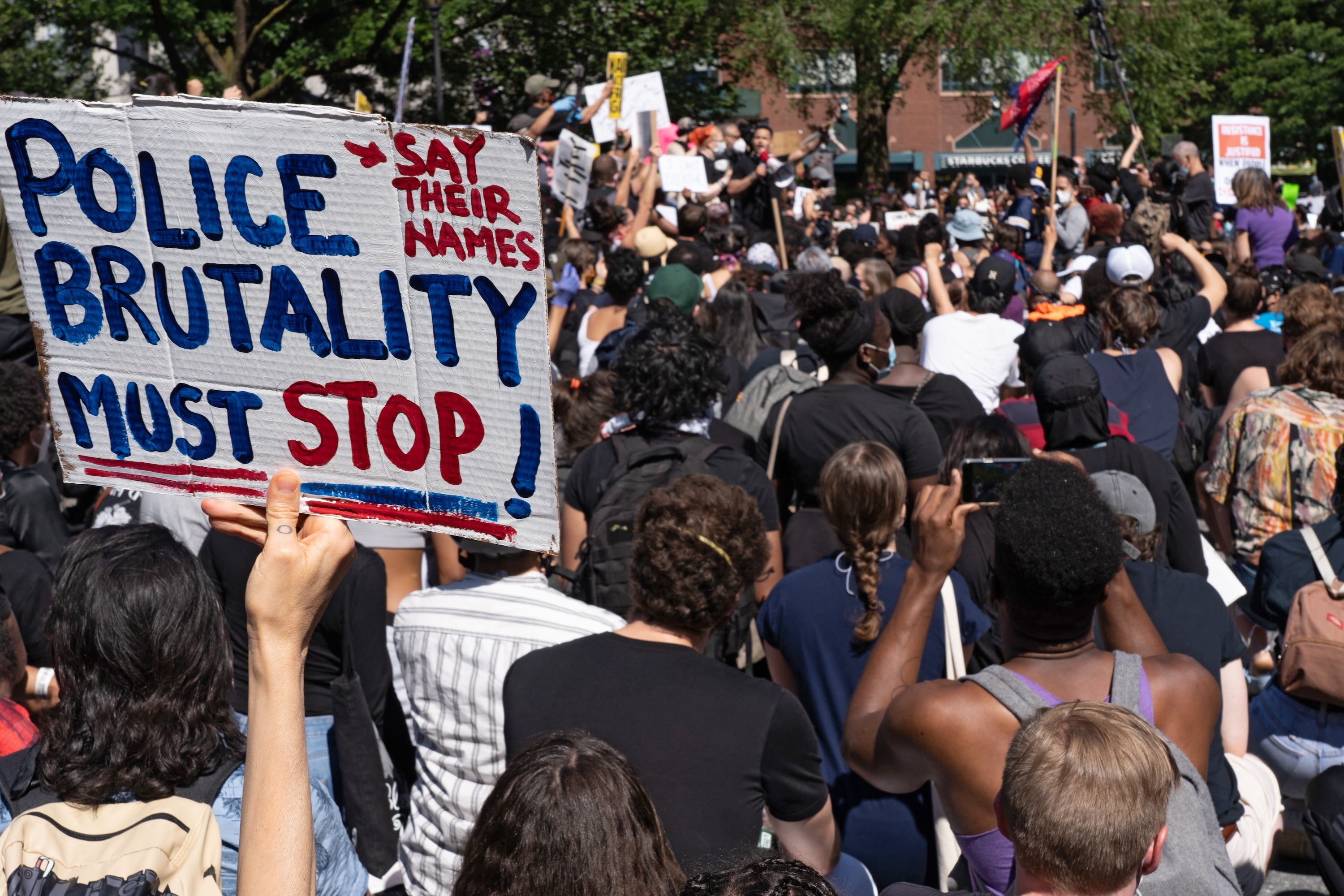 Activists across the United States have worked to repeal laws which disproportionately criminalize Black and LGBT communities and subject them to police violence, including anti-loitering legislation in California and New York. Above, protesters gather in Union Square in New York City on May 30, 2020. 