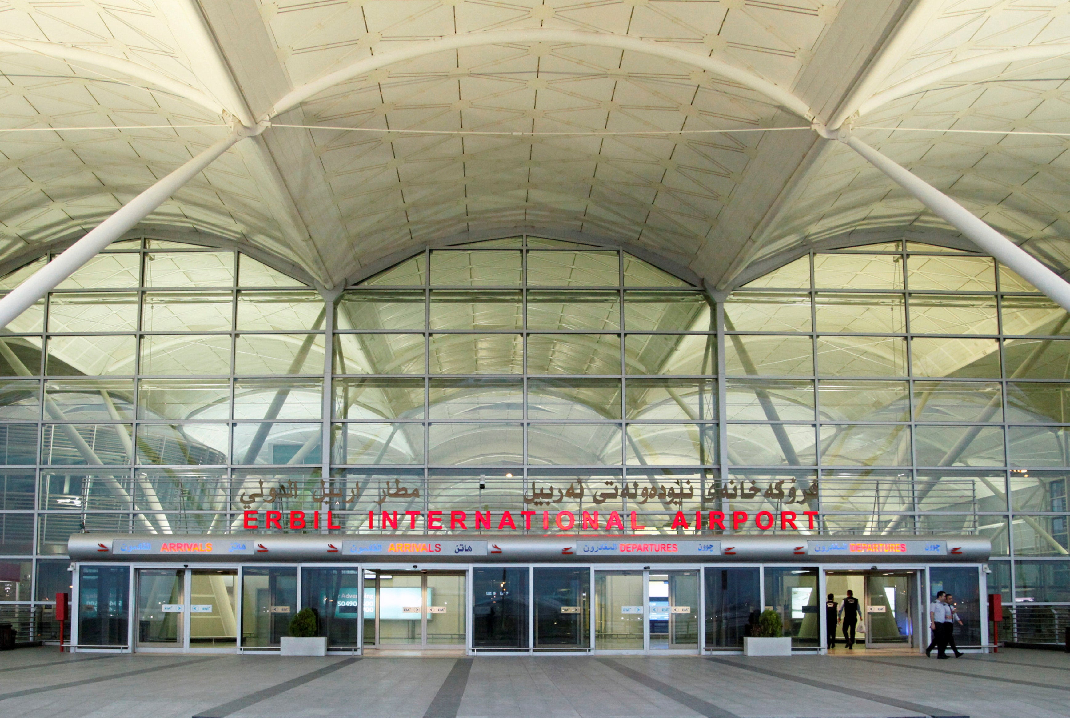 فڕۆکەخانەى نێودەوڵەتى هەولێر لە هەولێر، عێراق، 17ى ئازارى 2020. 