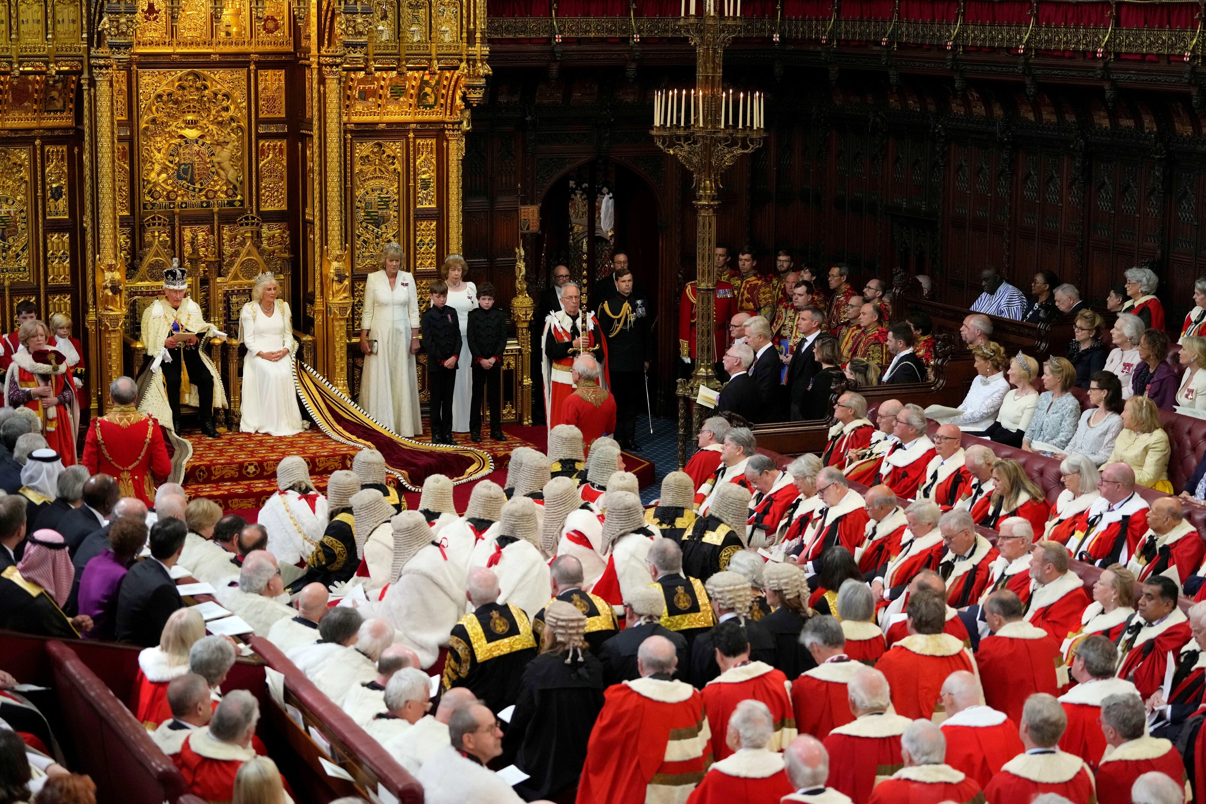 King Charles III reads the King's Speech in the House of Lords