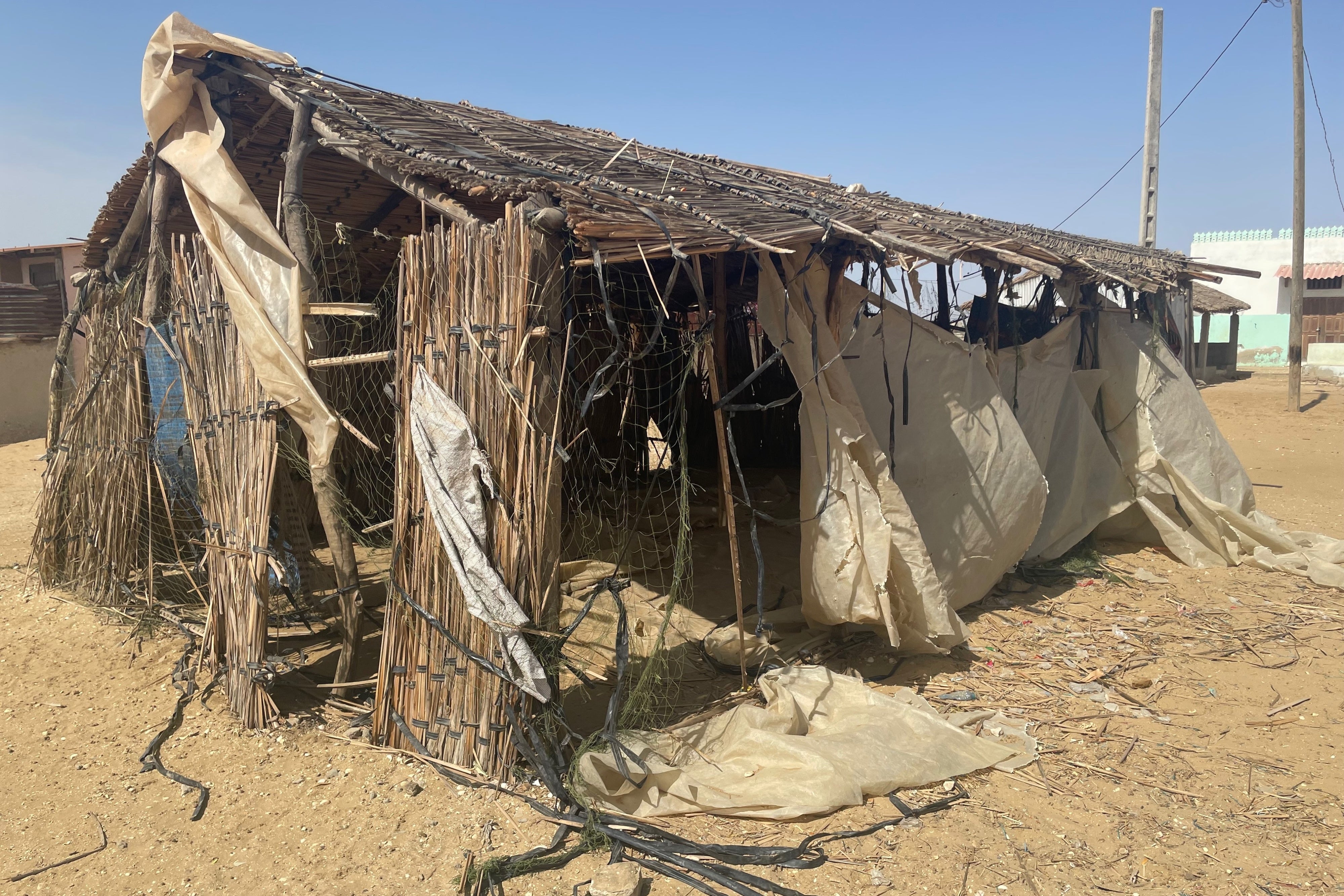 Makeshift school building in Khar Yalla