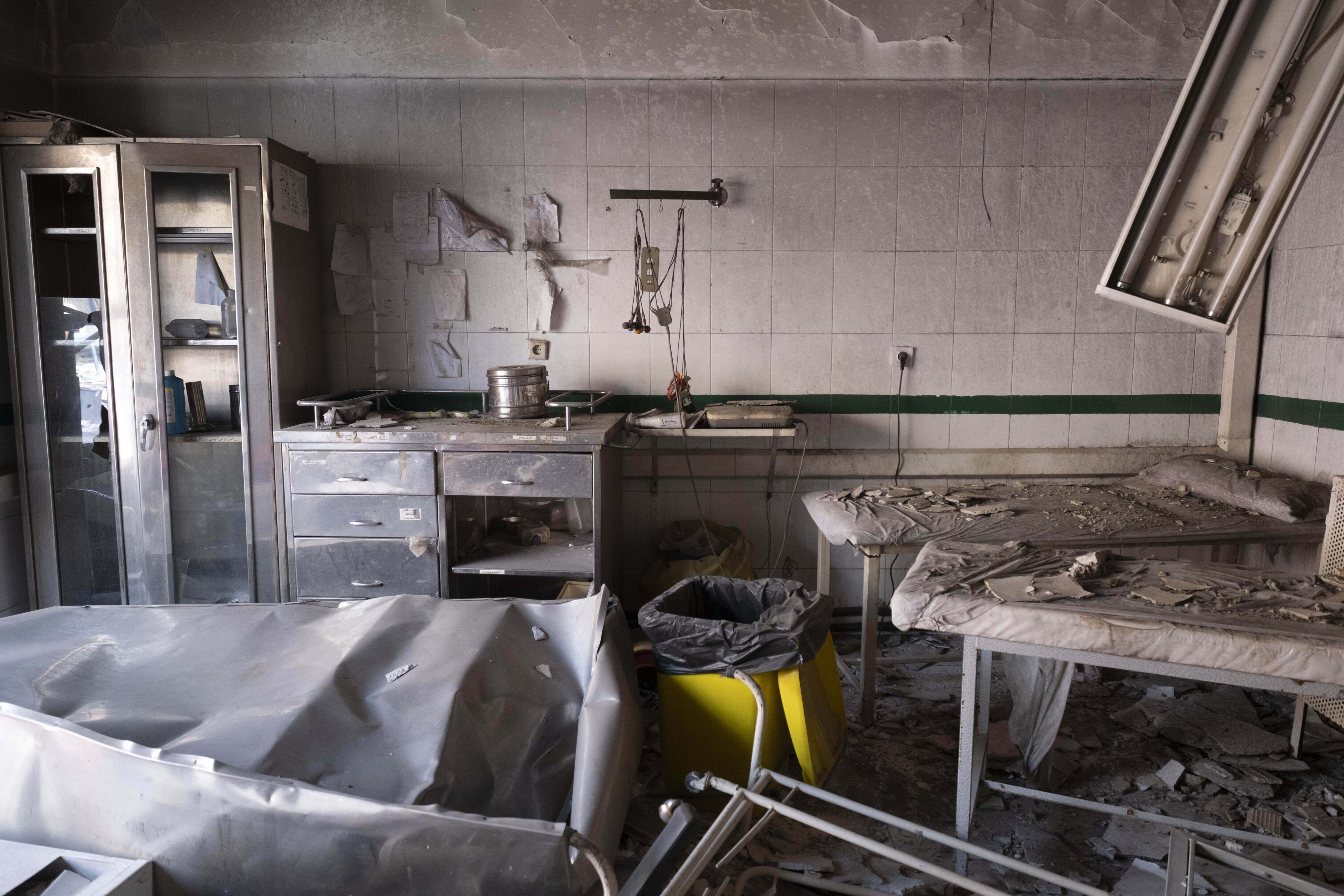 A damaged room in a hospital 