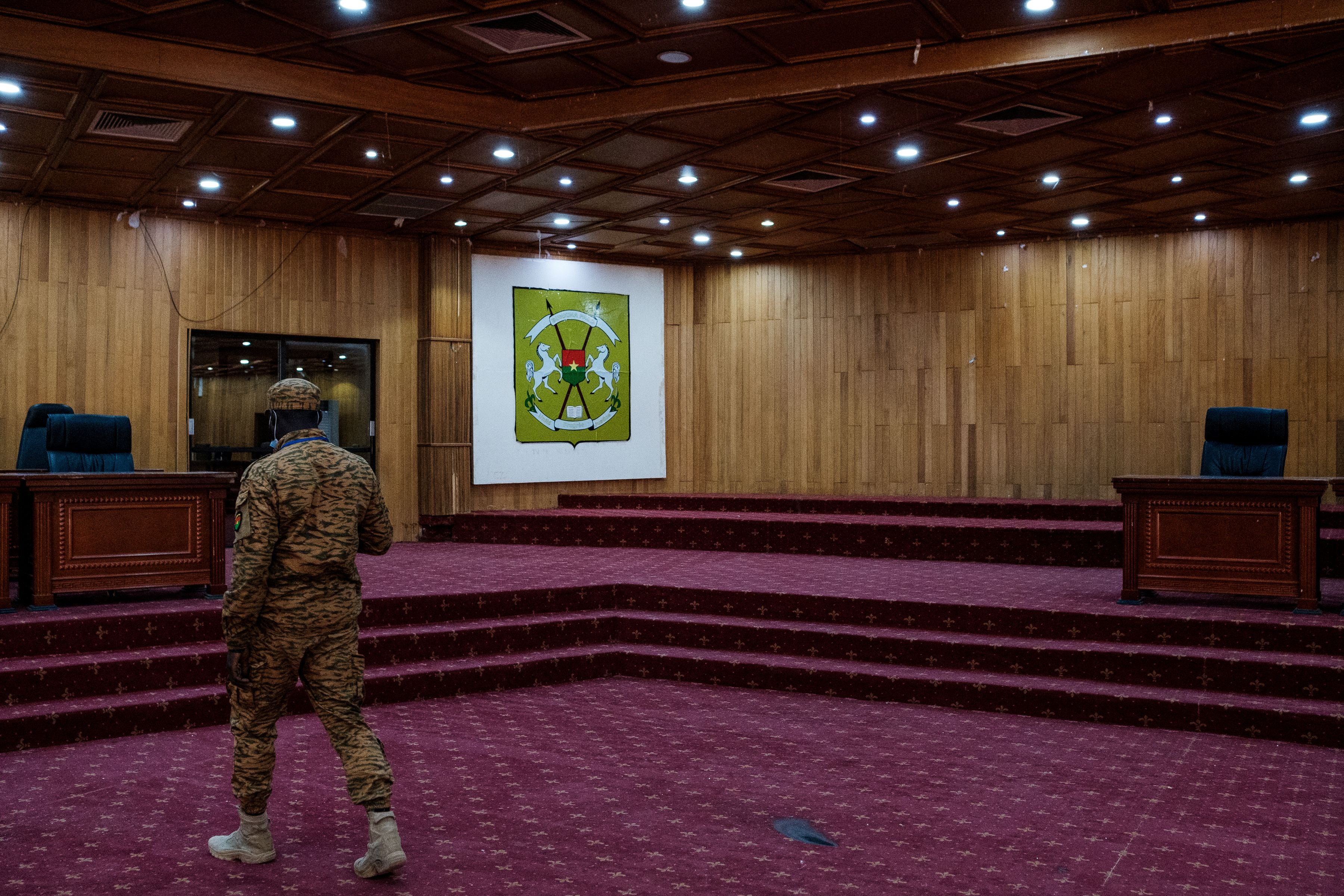 Une salle d'audience à Ouagadougou, au Burkina Faso, le 3 février 2022.