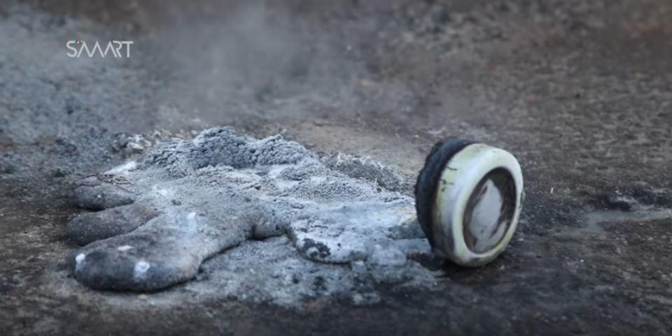 Photo of a ZAB-2.5 incendiary submunition from a December 5, 2016 attack on Maarat al-Numan south of Idlib.
