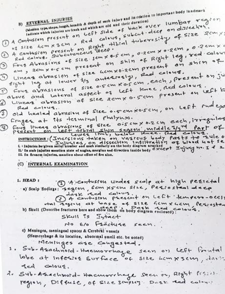 Copy of post-mortem report of Altaf Shaikh, September 11, 2009