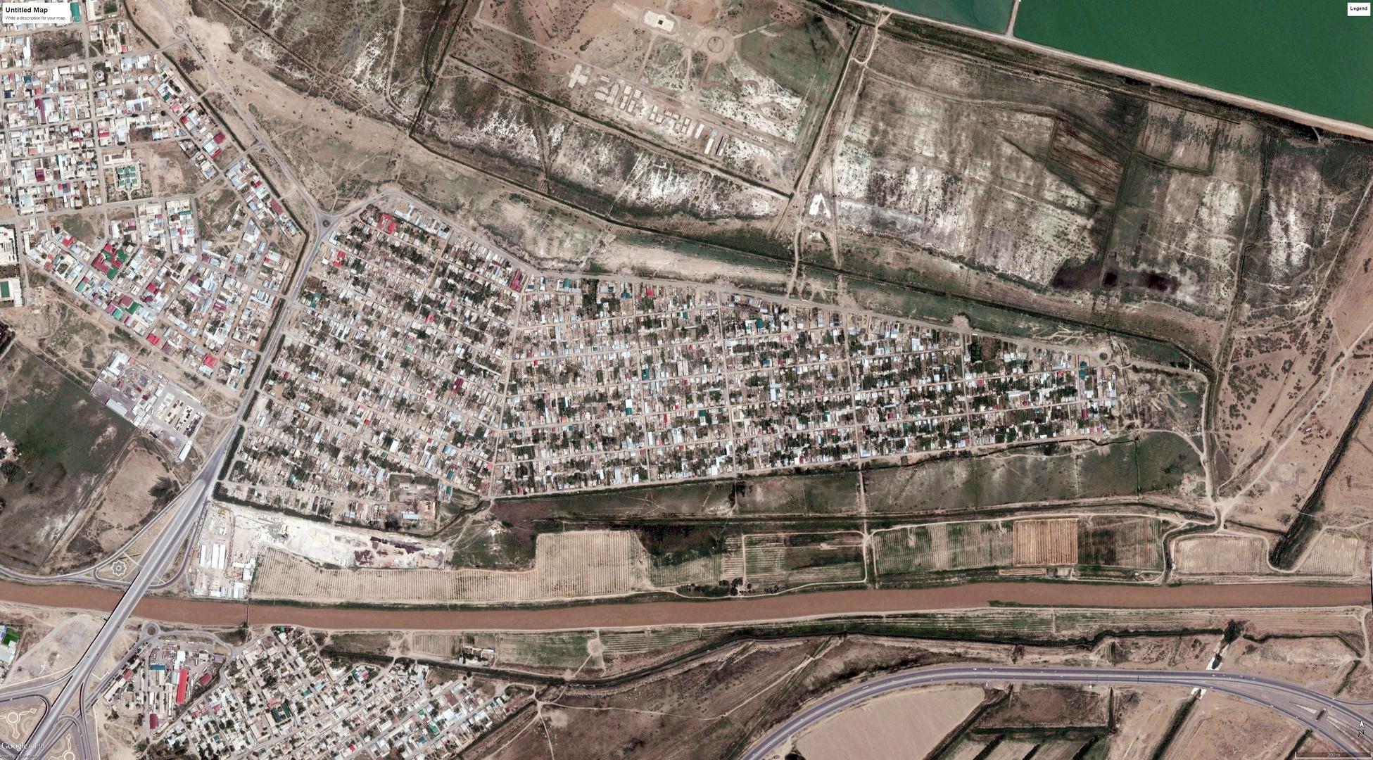 Satellite imagery showing before large scale demolitions occurred in Turkmenistan 