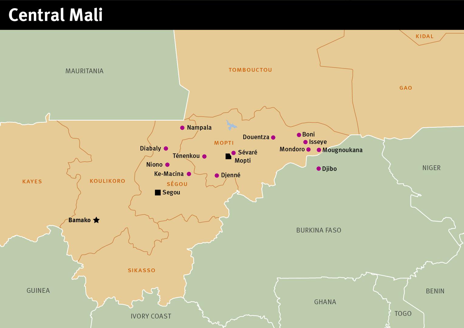 Map of Central Mali, September 2017