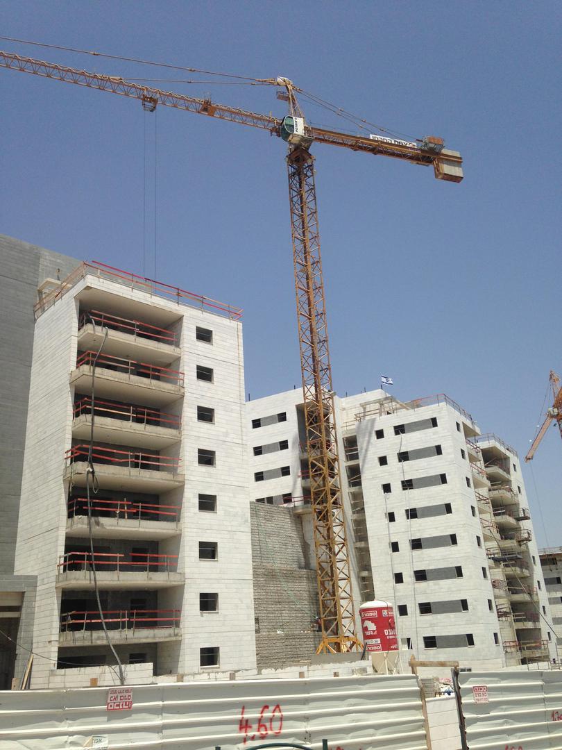 Construction of the Amirei Nof housing project in the Israeli settlement of Alfei Menashe.