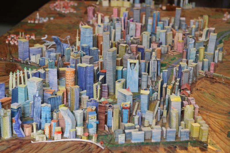 مجسم صغير بناه السوري محمد قطيش (14 عاما)، يجسد إعادة إعمار حلب كما يتخيلها، حلب، سوريا، 31 أغسطس/آب 2015. © 2015 رويترز