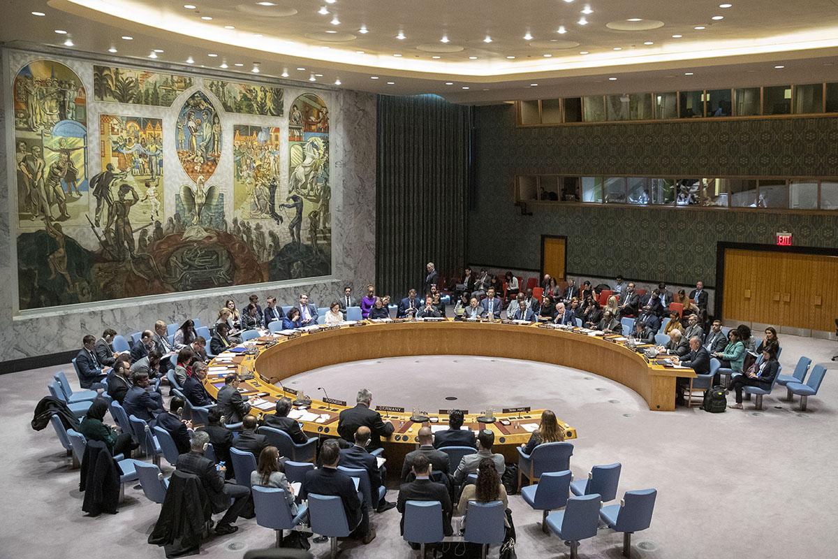 The UN Security Council holds a meeting on November 20, 2019, at United Nations headquarters in New York.