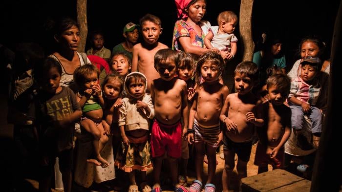 Children in the Laamana community, Uribia, La Guajira, some of whom are malnourished.