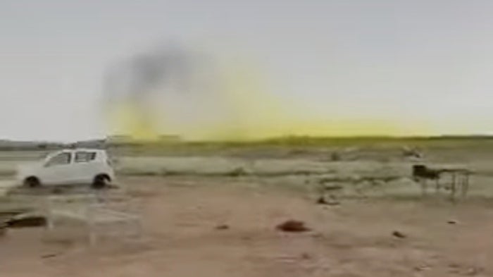A video still, posted on a pro-RSF account in May 2025 and geolocated to the Barri military base, shows a yellow-green cloud characteristic of chlorine.