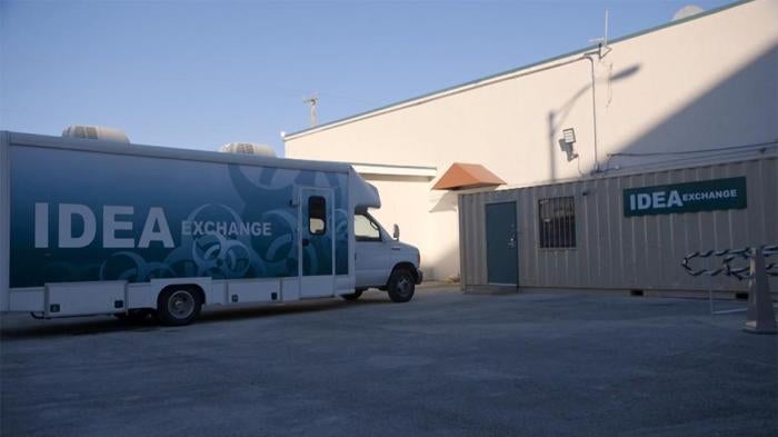 Photo of a truck that belongs to IDEA Exchange organization.