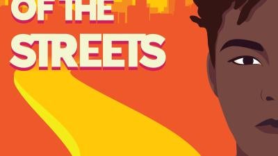 Animation of an African person looking at us, road in the background. Features the text 'Power Of The Streets'