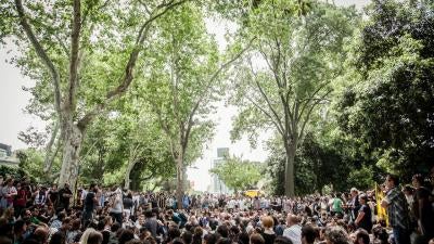 People protesting in Turkey.