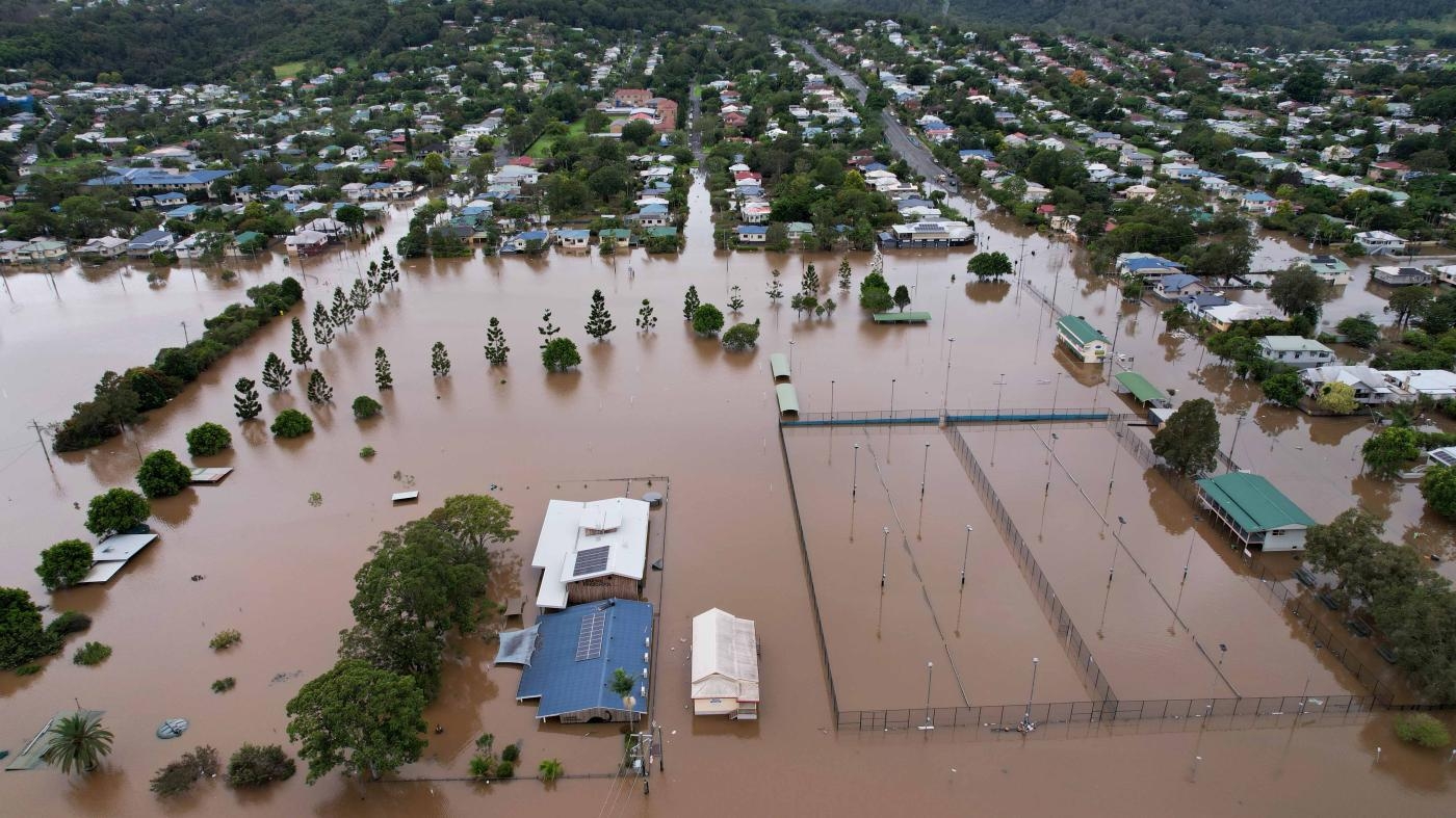  Des maisons submergées par des eaux de crue à Lismore, en Australie, le 31 mars 2022.
 © 2022 Dan Peled/Getty Images