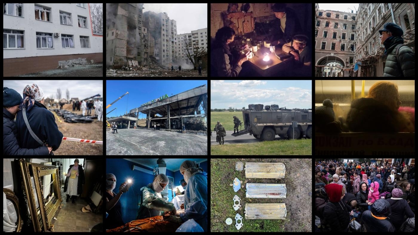  Ukraine&nbsp;: Après une année d’atrocités, la justice est essentielle

Le 24 février 2022, les Ukrainiens se sont réveillés sous le choc de l'invasion à grande échelle de leur pays par la Russie. Durant les 12 mois qui ont suivi, les forces russes ont brisé la vie de millions de civils ukrainien et dévasté les infrastructures civiles du pays. Elles ont commis diverses atrocités pour lesquelles les victimes sont en droit d’obtenir justice. Les responsables, au plus haut niveau, devraient répondre de leurs actes.
Voici un aperçu de 12 attaques et autres graves abus russes commis contre des civils ukrainiens, en violation flagrante du droit international et des lois de la guerre, parmi les nombreux incidents documentés par HRW au cours des 12 derniers mois.
 