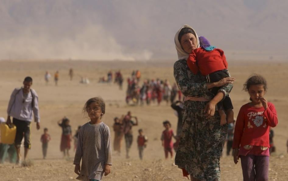 Iraq Yezidi refugees from Sinjar 2014