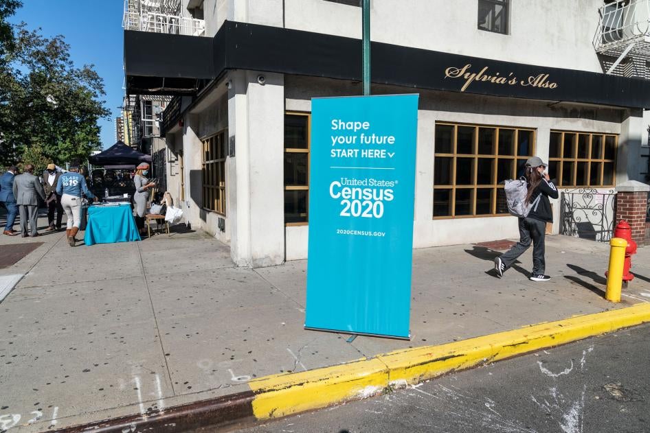 Census Drive and voter registration booths at Sylvia's Restaurant in Harlem, New York, September 22, 2020. 