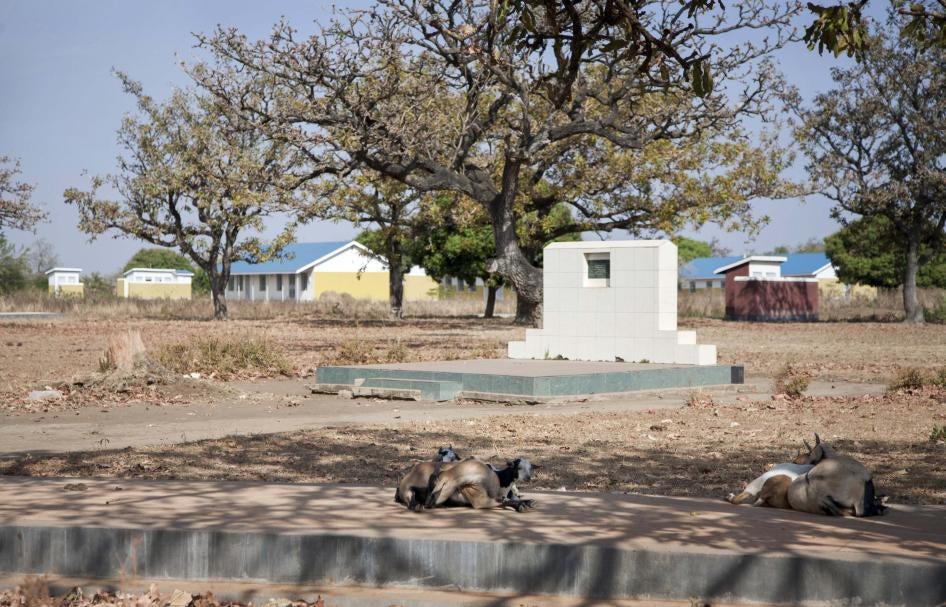 This memorial marks the location of a mass burial site of those massacred in 2004 by the Lord's Resistance Army (LRA), at the Barlonyo displaced persons camp in northern Uganda.