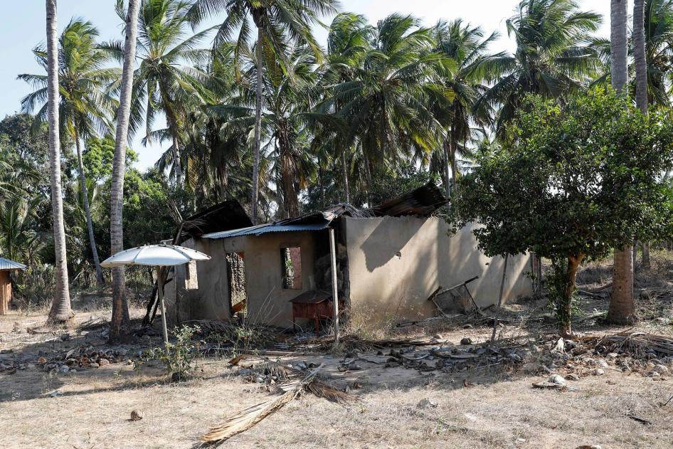 A destroyed house in the town of Mbau, Mozambique, September 23, 2021. 