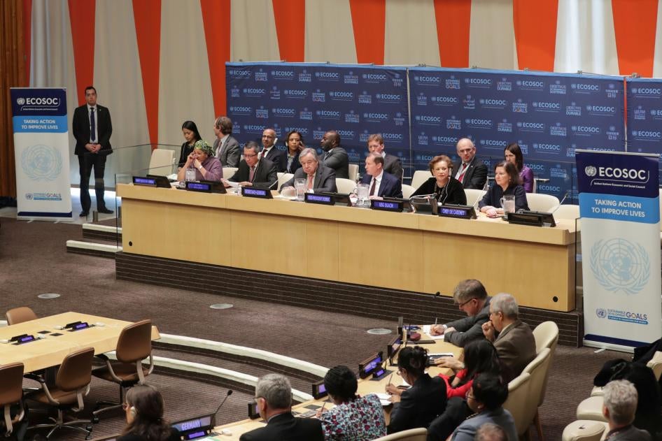 The United Nations Economic and Social Council (ECOSOC) meets at the UN Headquarters in New York, February 27, 2018.