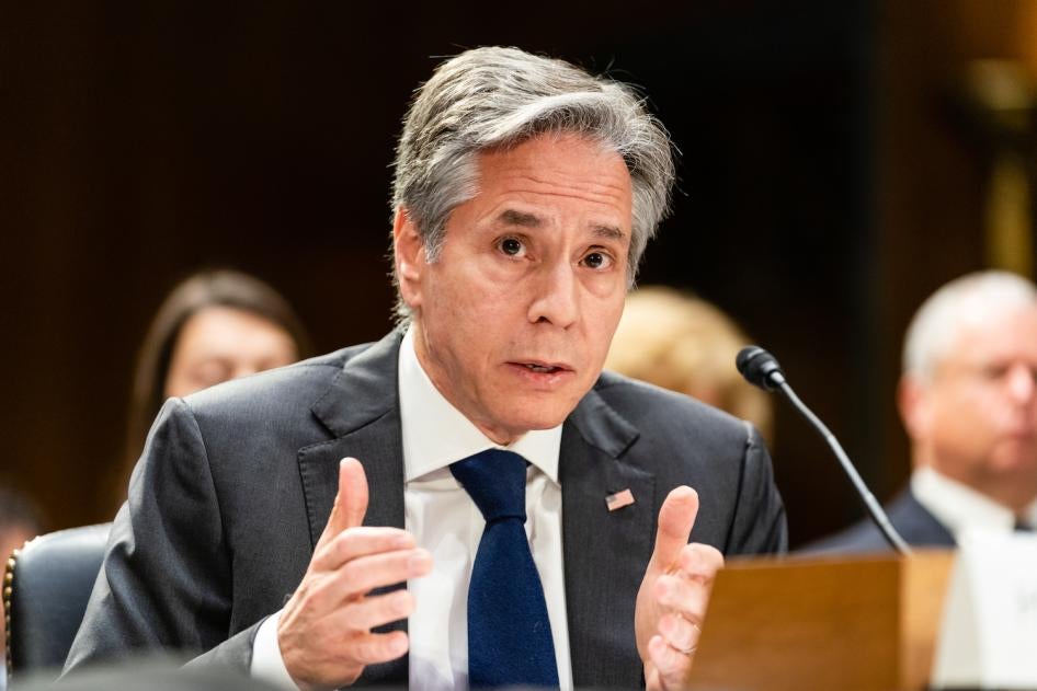 Antony Blinken, US secretary of state, speaks during a Senate Appropriations Committee hearing in Washington, DC, May 16, 2023. 