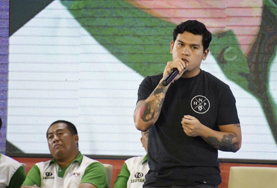 Sebastian Duterte, currently the mayor of Davao City, delivers a speech at a campaign rally in Davao City, the  hometown of his father, then-President Rodrigo Duterte, May 10, 2019.