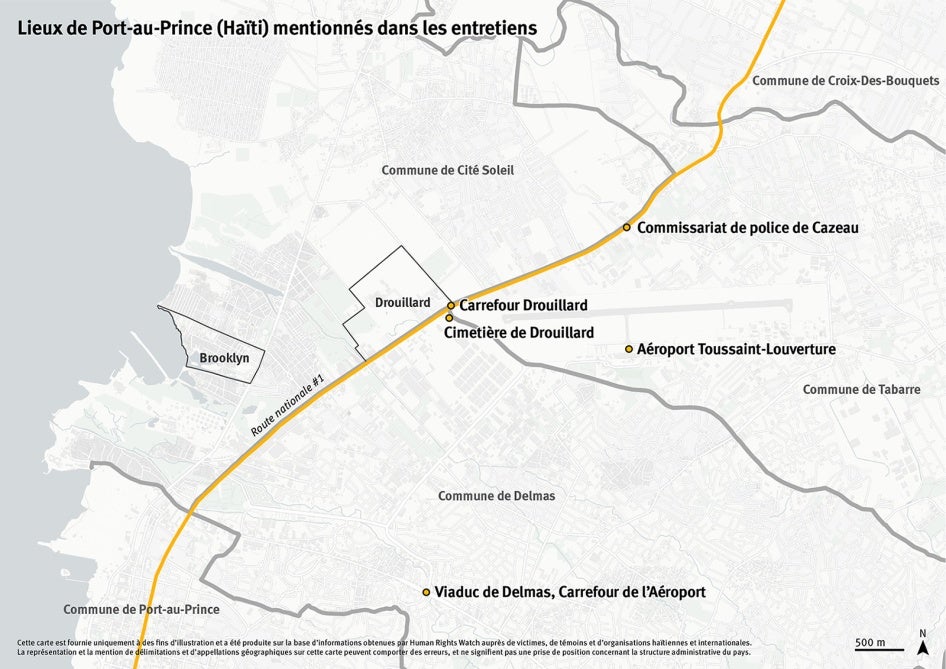 Lieux de Port-au-Prince (Haïti) mentionnés dans les entretiens