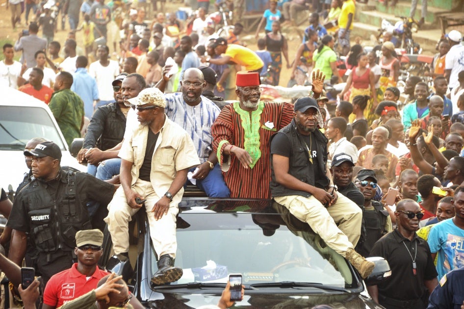 Prince Y. Johnson attends a political rally in Liberia in 2017. 
