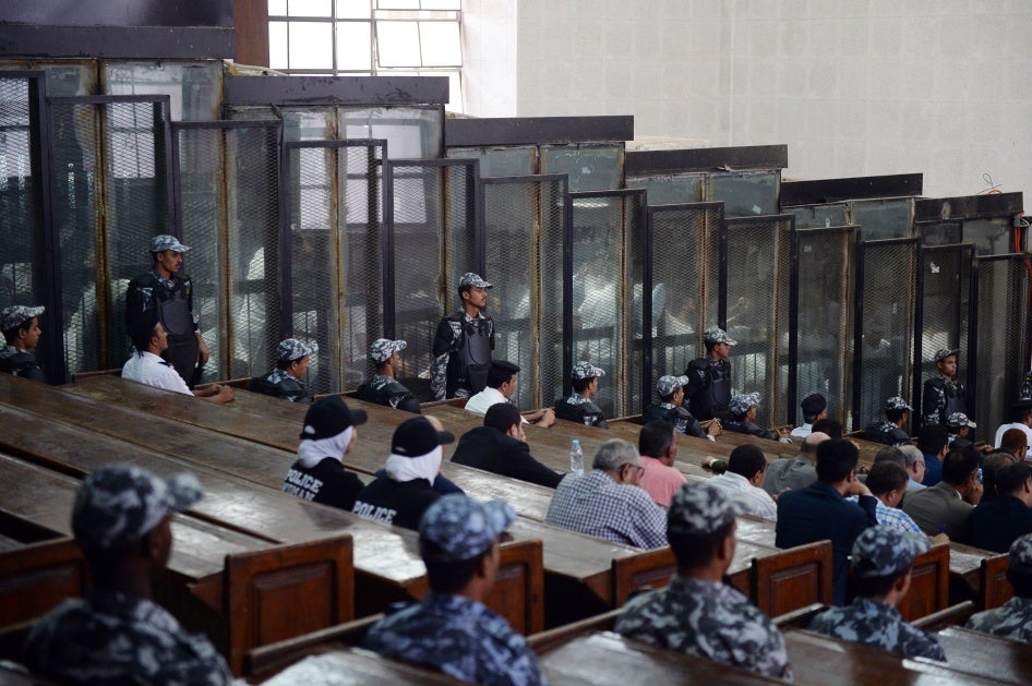  A courtroom with soundproof glass in Cairo, Egypt, September 8, 2018. 