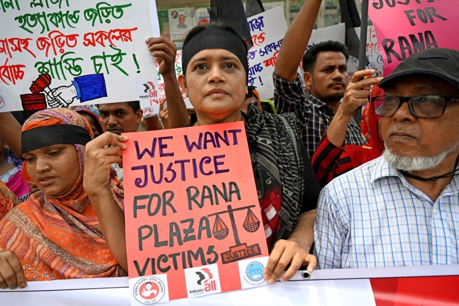 Bangladesh Federation of Worker Solidarity activists hold a rally in Dhaka on May 7, 2023 to mark ten years since the Rana Plaza building collapse that killed more than 1,130 people. 