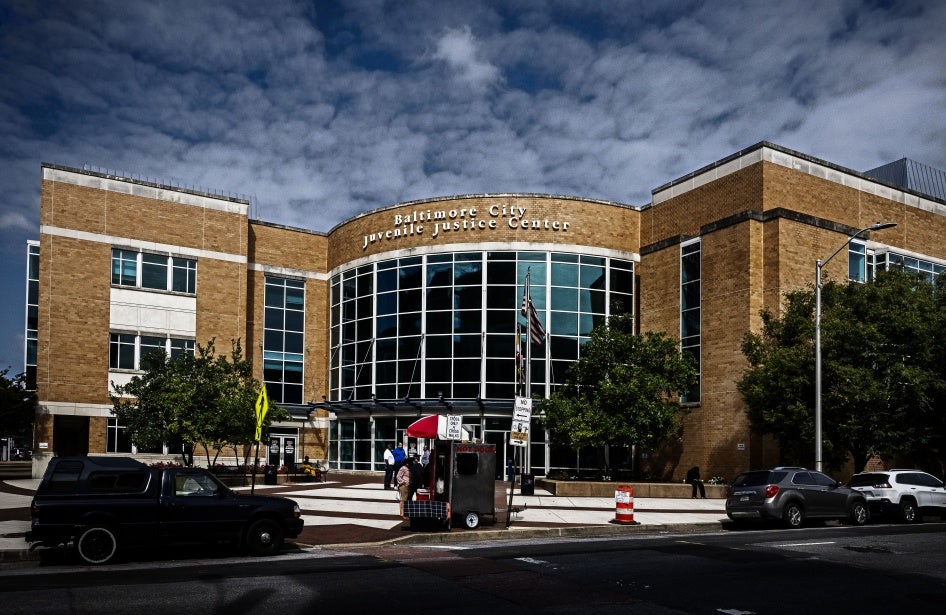 Exterior of the Baltimore City Juvenile Justice Center, in Baltimore, Maryland, September 27, 2023. 