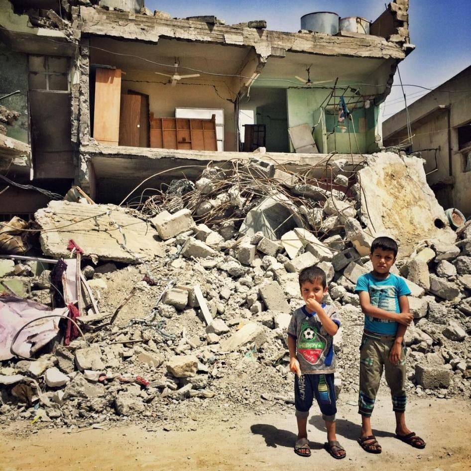 حي وادي الحجر في غرب الموصل. عديد من العائلات التي هربت أجبرت على العودة إلى هناك. 