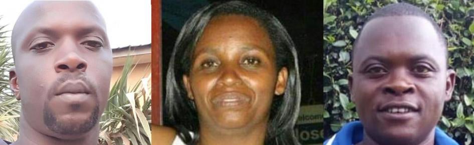 De gauche à droite : Boniface Twagirimana, Illuminée Iragena et Anselme Mutuyimana.