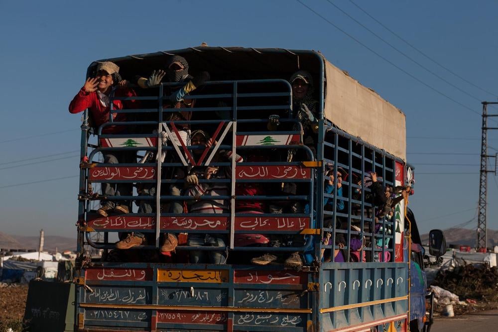 Syrian child agricultural workers in the Bekaa Valley.