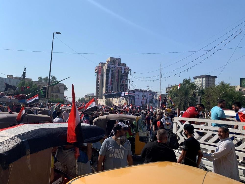 An abandoned building known as the Turkish Restaurant has become a center for the Tahrir protest movement. 