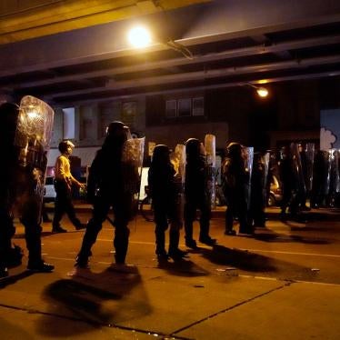 Philadelphia police officers form a line during a demonstration in Philadelphia, October 27, 2020. 