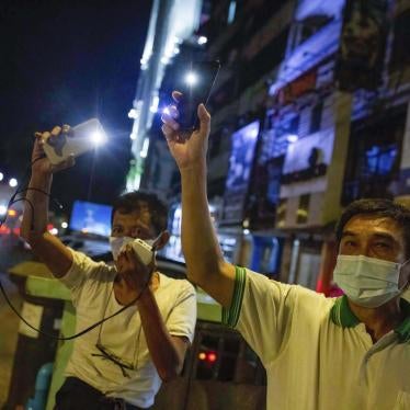 Protesters in Yangon