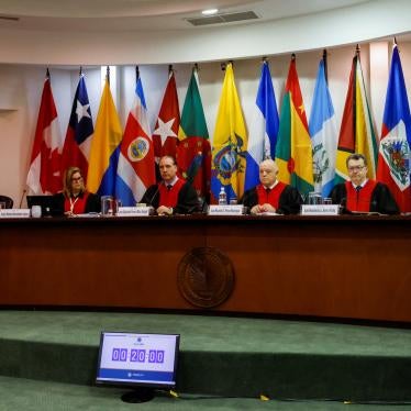 Inter-American Court of Human Rights judges in a hearing in San Jose, Costa Rica.